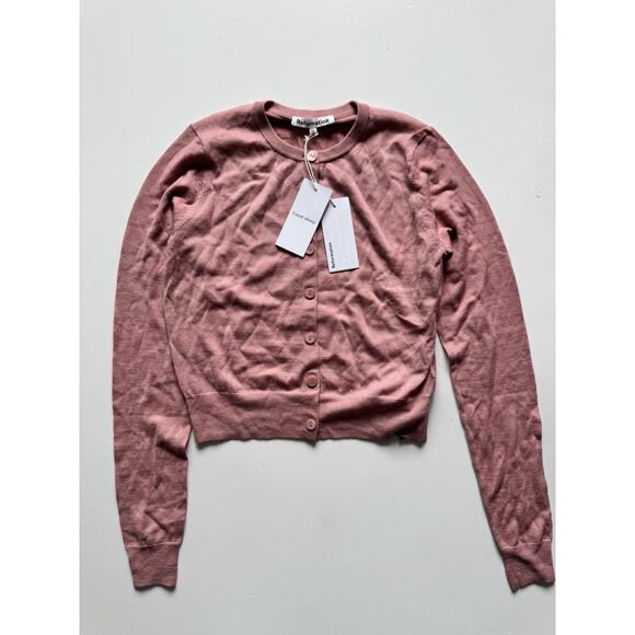 Reformation Bernadette Crew Cardigan- Dusty Rose XS